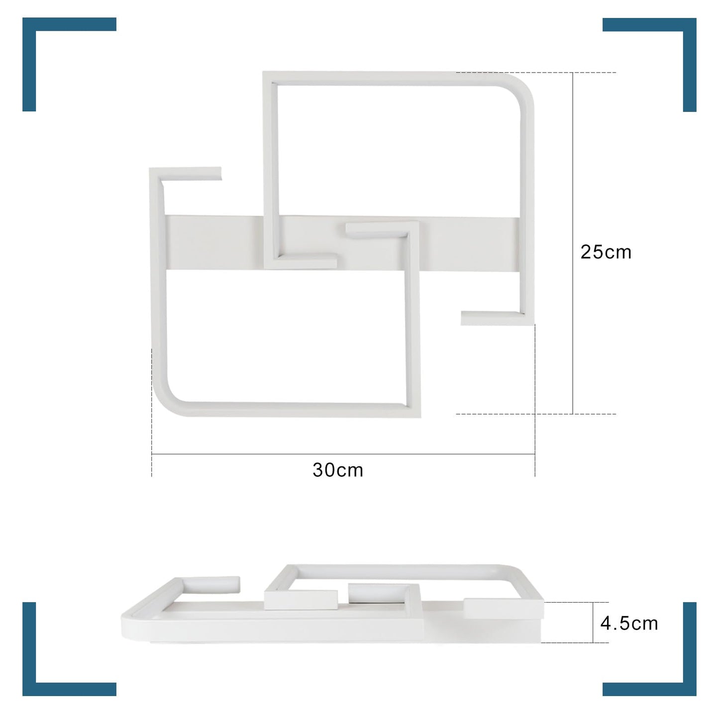 ZMH Deckenlampe LED Deckenleuchte Modern Klein Flurlampe 19W 30CM Küchenlampe Weiße Schlafzimmerlampe Warmweiß 3000K Geometrie Design für Innen Flur Schlafzimmer Küche Wohnzimmer Studio