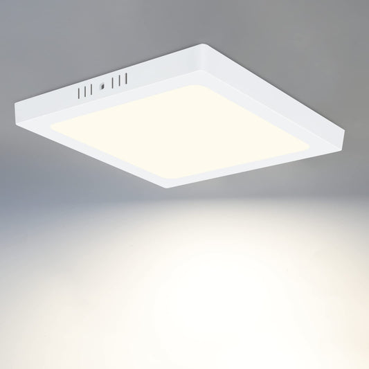 ZMH LED Deckenleuchte Flach Badezimmer 18W - Deckenlampe 4000K IP44 Schlafzimmerlampe Modern Ø23CM Eckig LED Lampe Weiß Neutralweiß Wasserfest für Flur Küche Büro Wohnzimmer