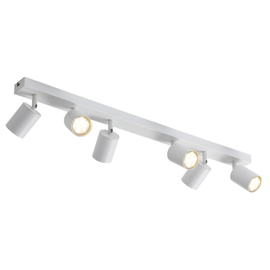 ZMH LED Deckenleuchte Weiß Deckenstrahler: GU10 Deckenlampe Spots 6 Flammig 330°Schwenkbar Deckenspots Modern Flurlampe Industrial Wandstrahler für Wohnzimmer Schlafzimmer Küche Ohne Leuchtmittel