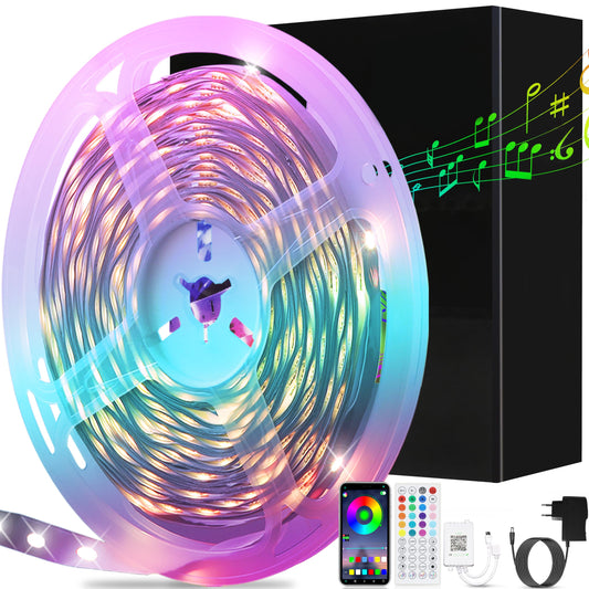 ZMH Led Streifen 10M RGB LED Strip Bluetooth LED Lichterkette Selbstklebend mit APP und Fernbedienung Smart Lichtband Timer Lichtband Fernseher Musik Sync LED Band für Zuhause Party