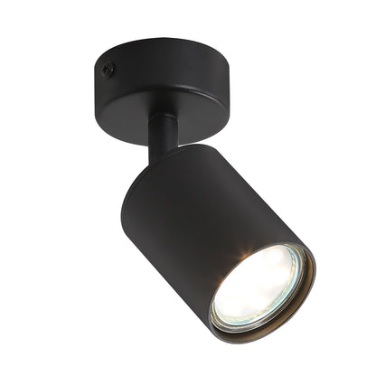 ZMH LED Deckenleuchte Schwarz Deckenstrahler: GU10 Deckenlampe Spots 1 Flammig 330°Schwenkbar Deckenspots Modern Flurlampe Industrial Wandstrahler für Wohnzimmer Schlafzimmer Küche Ohne Leuchtmittel