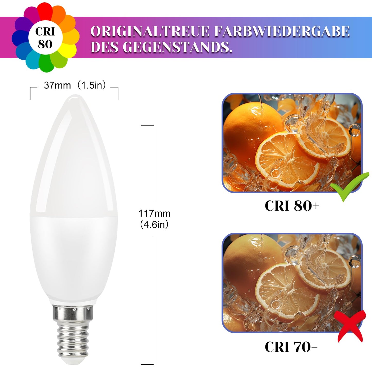 ZMH E14 LED Lampe RGB Glühbirne: 6er Pack Leuchtmittel Dimmbar mit Fernbedienung Farbwechsel Kerzen Glühlampe 4W 3000K Warmweiss Farbige Ambiente Edison Birne Deko für Party Bar Restaurant