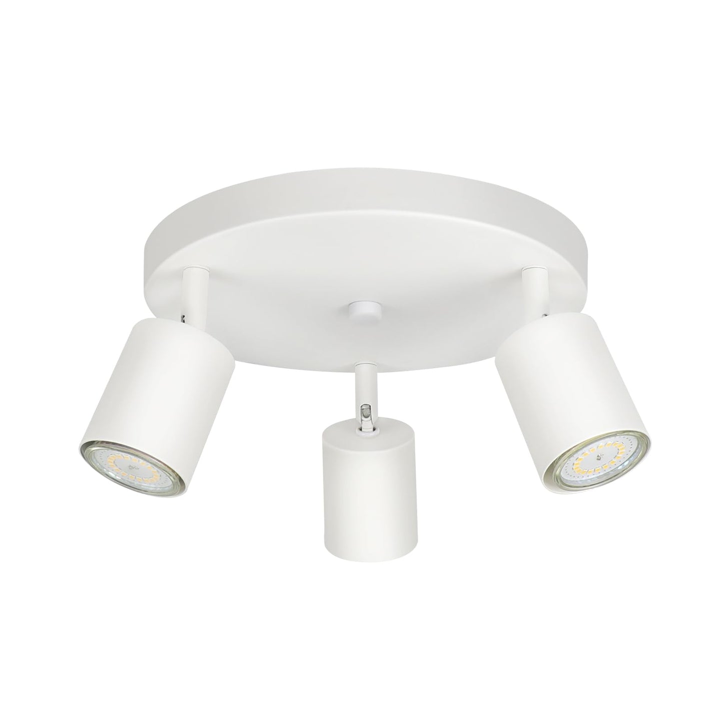 ZMH LED Deckenlampe Flur Deckenleuchte Wohnzimmer - Deckenstrahler 3 Flammig Modern Strahler Weiß Rund Deckenspots GU10 Metall Flurlampe Spot Schwenkbar Design Spotleuchte für Schlafzimmer Küche