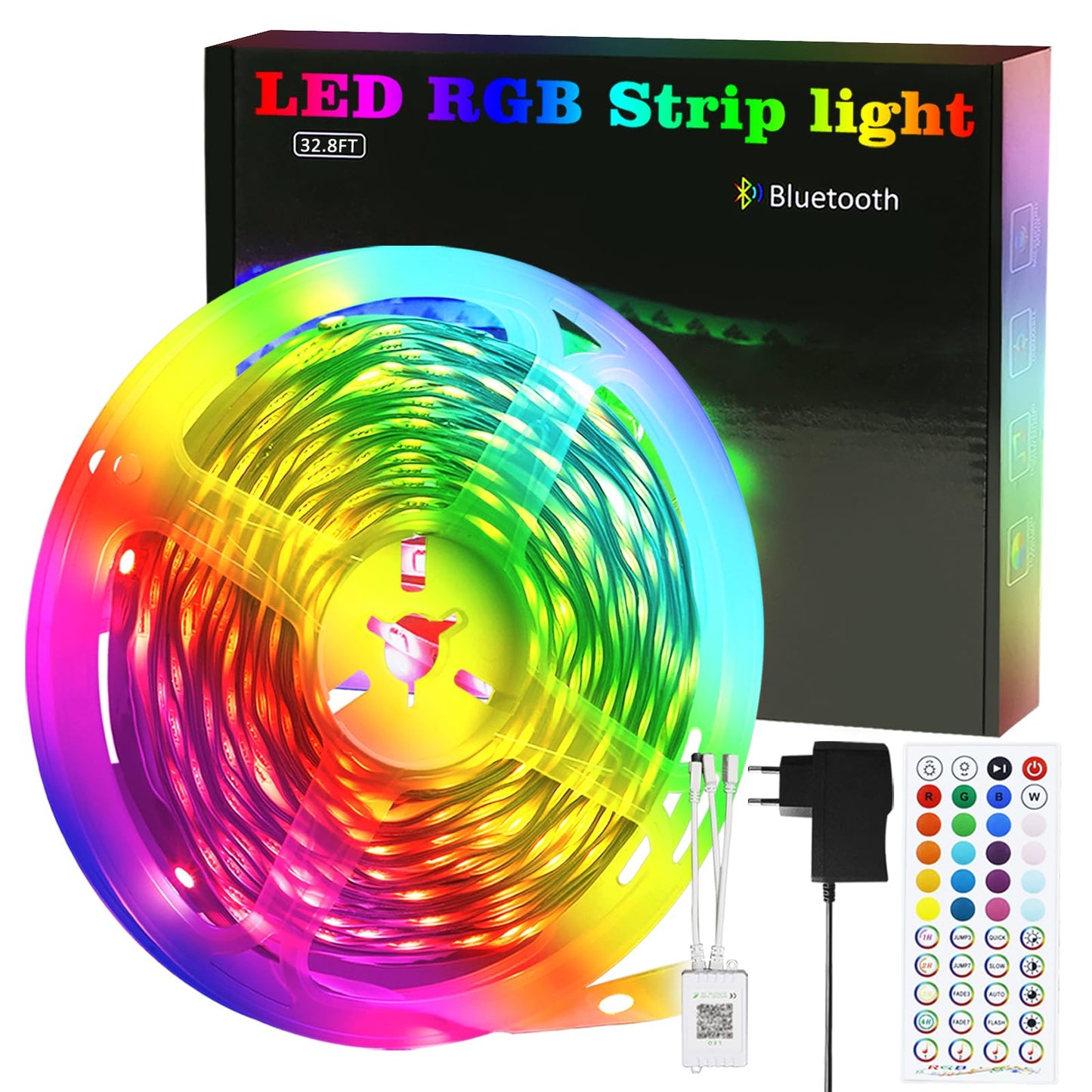 ZMH Led Streifen 10M RGB LED Strip Bluetooth LED Lichterkette Selbstklebend mit APP und Fernbedienung Smart Lichtband Timer Lichtband Fernseher Musik Sync LED Band für Zuhause Party