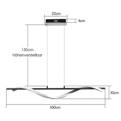 ZMH LED Pendelleuchte Esstisch Hängelampe Wohnzimmer - Hängeleuchte 22W Modern Design Pendellampe Dimmbar mit Fernbedienung Esstischlampe 150CM Höhenverstellbar für Esszimmer Schlafzimmer Küche