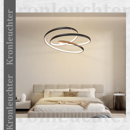 ZMH Hängelampe Esstisch Pendelleuchte Schwarz - LED Esstischlampe 55W Hängeleuchte Dimmbar 50CM Esszimmerlampe Modern Pendellampe mit Fernbedienung Wohnzimmerlampe Hängend für Wohnzimmer Schlafzimmer