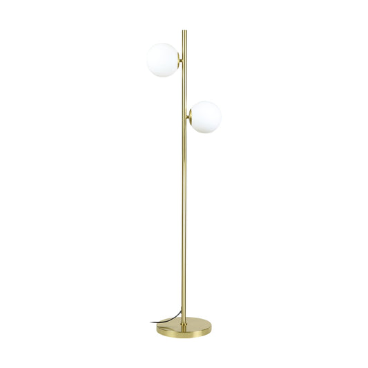 ZMH Stehlampe Wohnzimmer Modern Stehleuchte - Gold Design Standleuchte E27 Fassung Standlampe mit Fußschalter Bettlampe Glas-Lampenschirm Leselampe für Schlafzimmer-166cm(Leuchtmittel nicht inkl.)