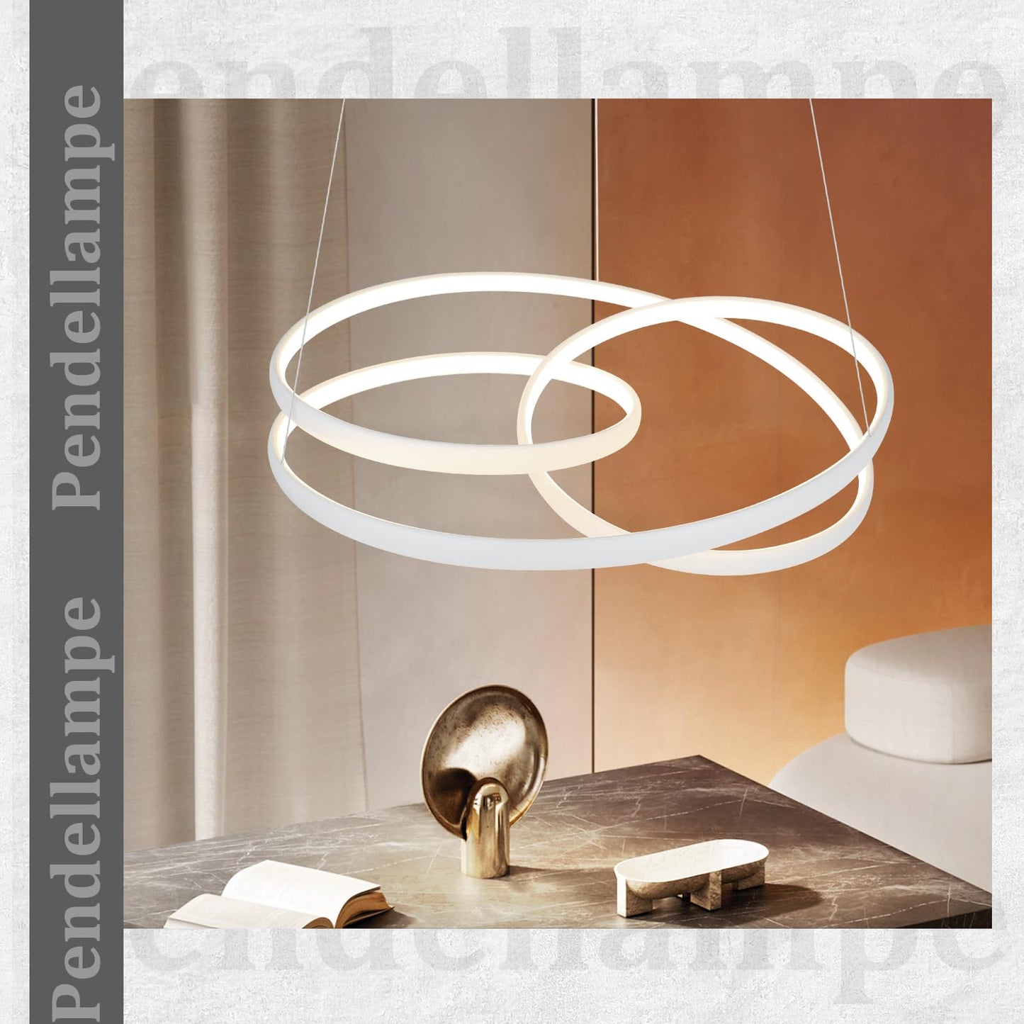 ZMH Hängelampe LED Pendelleuchte Esstisch - Hängeleuchte Dimmbar 55W Esstischlampe 50CM Esszimmerlampe Modern Pendellampe mit Fernbedienung Wohnzimmerlampe Hängend für Wohnzimmer Schlafzimmer Küche