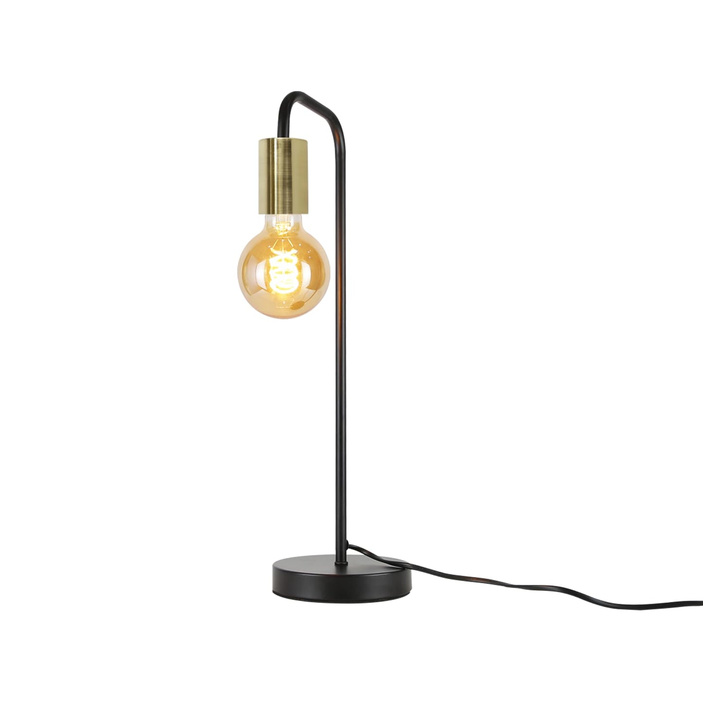 ZMH 2 er Tischlampe Vintage Tischleuchte E27 - Retro Nachttischlampe in Schwarz Gold Industrial Schlafzimmer Nachtlicht aus Metall Schreibtischlampe mit Kabel für Wohnzimmer