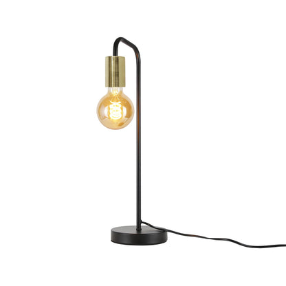 ZMH 2 er Tischlampe Vintage Tischleuchte E27 - Retro Nachttischlampe in Schwarz Gold Industrial Schlafzimmer Nachtlicht aus Metall Schreibtischlampe mit Kabel für Wohnzimmer