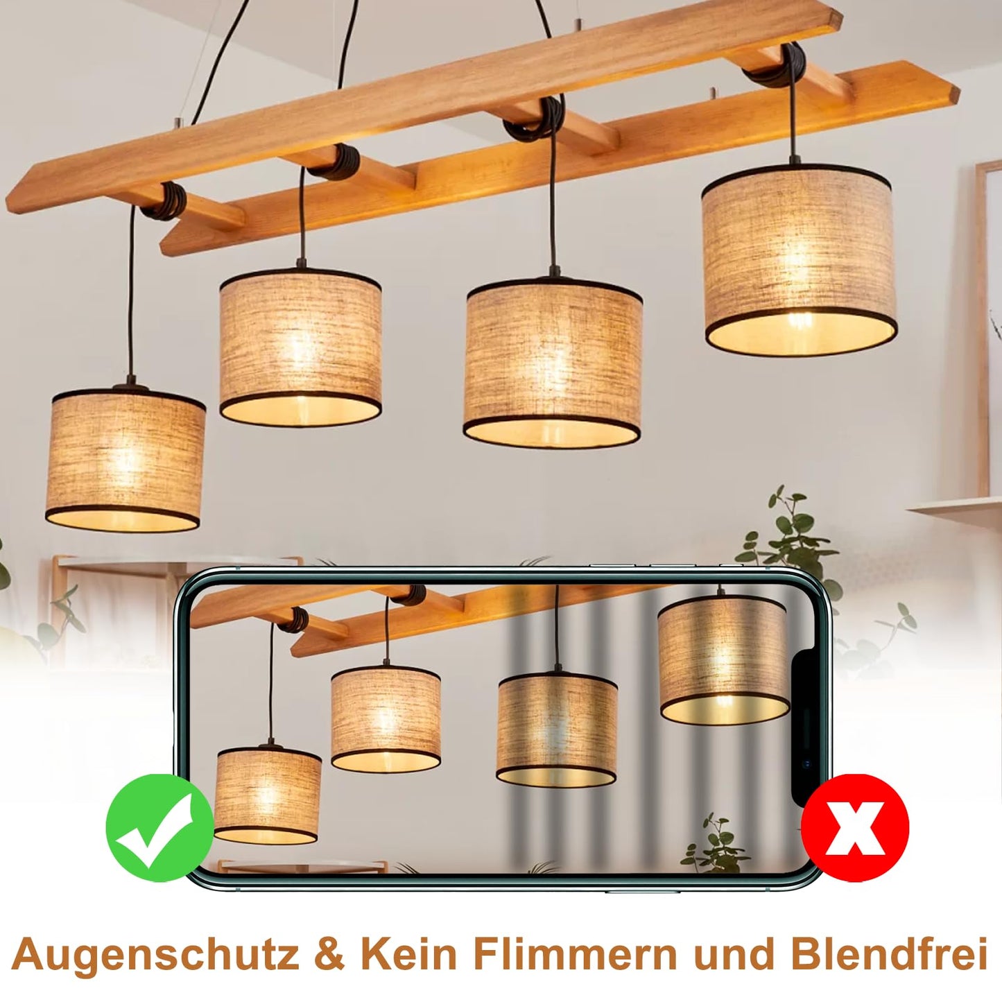 ZMH 4er pack E27 LED Warmweiss Vintage Glühbirnen - T45 LED Leuchtmittel Lampe E27 Birnen Edison 4W 2700K Energiesparlampe Light Bulbs Glühlampen Filament Retro Glas 360° Abstrahlwinkel