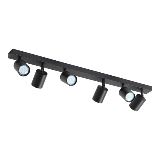 ZMH LED Deckenleuchte Schwarz Deckenstrahler: GU10 Deckenlampe Spots 6 Flammig 330°Schwenkbar Deckenspots Modern Flurlampe Industrial Wandstrahler für Wohnzimmer Schlafzimmer Küche Ohne Leuchtmittel