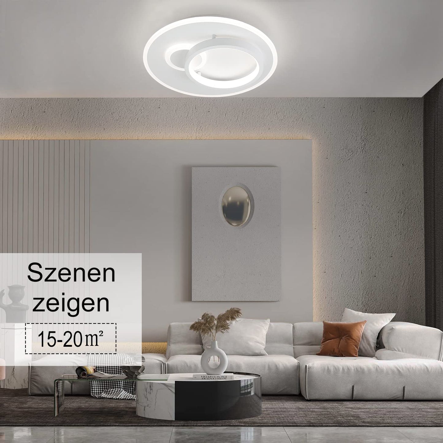 ZMH Deckenlampe Led Deckenleuchte Wohnzimmer - Dimmbar mit Fernbedienung Schlafzimmerlampe Modern Design Wohnzimmerlampe für Schlafzimmer Küche Arbeitszimmer Büro Jugendzimmer