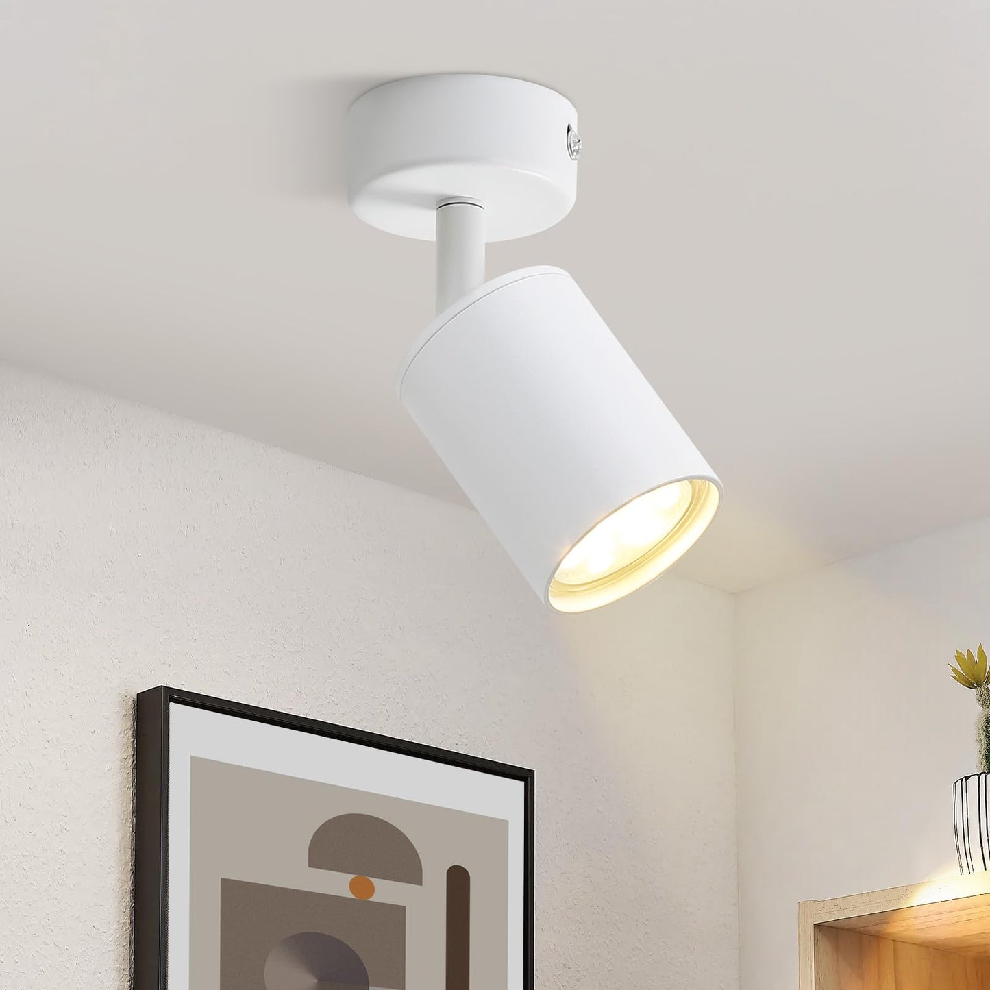 ZMH LED Deckenleuchte Weiß Deckenstrahler: GU10 Deckenlampe Spots 1 Flammig 330°Schwenkbar Deckenspots Modern Flurlampe Industrial Wandstrahler für Wohnzimmer Schlafzimmer Küche Ohne Leuchtmittel