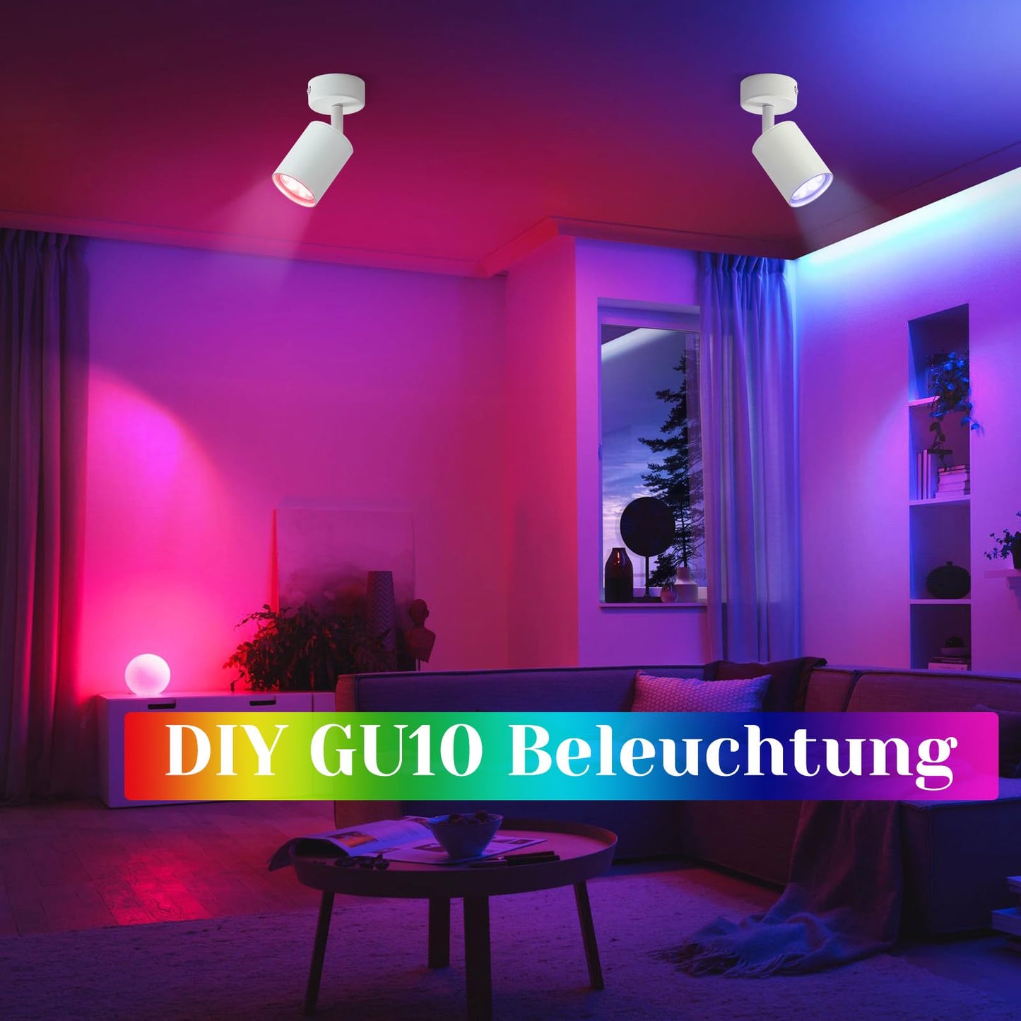 ZMH LED Deckenleuchte Weiß Deckenstrahler: GU10 Deckenlampe Spots 1 Flammig 330°Schwenkbar Deckenspots Modern Flurlampe Industrial Wandstrahler für Wohnzimmer Schlafzimmer Küche Ohne Leuchtmittel