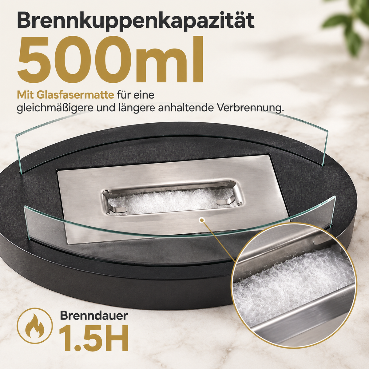 ZMH Bio-Ethanol Tischfeuer in Schiffsform – Design Deko-Kamin für Innenräume