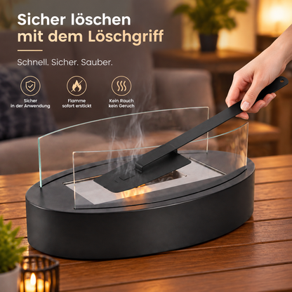 ZMH Bio-Ethanol Tischfeuer in Schiffsform – Design Deko-Kamin für Innenräume