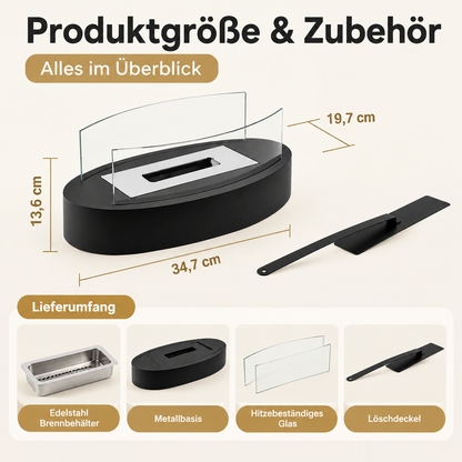 ZMH Bio-Ethanol Tischfeuer in Schiffsform – Design Deko-Kamin für Innenräume