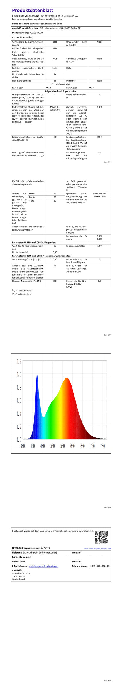 ZMH Gu10 Modern Warmweiss Leuchtmittel - 4.8W 3000K Lampe Ersetzt 48W Birnen Abstrahlwinkel 110° Spot Energiesparlampe Glühbirne Nicht Dimmbar Reflektorlampen mit Langer Nutzlebensdauer 6 pack