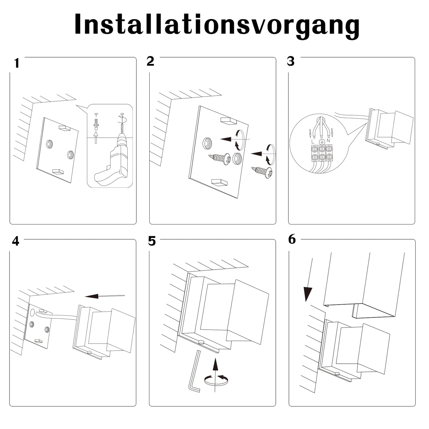 ZMH LED Wandleuchte Innen Wandlampe - 2ER Set Außenwandleuchten Grau Wandbeleuchtung Aussen Aussenlampe Außenlampe Up Down Außenleuchte IP65 Außenbeleuchtung 3000K Warmweiß für Hauswand Garten