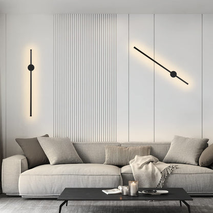 ZMH LED Wandleuchte Innen Wandlampe - 60CM Schwarz Modern Flurlampe Design Treppenhauslampe 3000K Warmweiß Küchenlampe Indirekt Wandbeleuchtung für Wohnzimmer Schlafzimmer Flur Treppenhaus Bett Küche