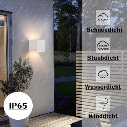 ZMHWandlampe LED Wandleuchte Innen/Aussen: Aussenlampe Warmweiß IP65 Außenwandleuchten G9 Weiß Lampe Up Down Treppenbeleuchtung Indirekte Außenleuchte für Hauswand Schlafzimmer Flur Treppenhaus