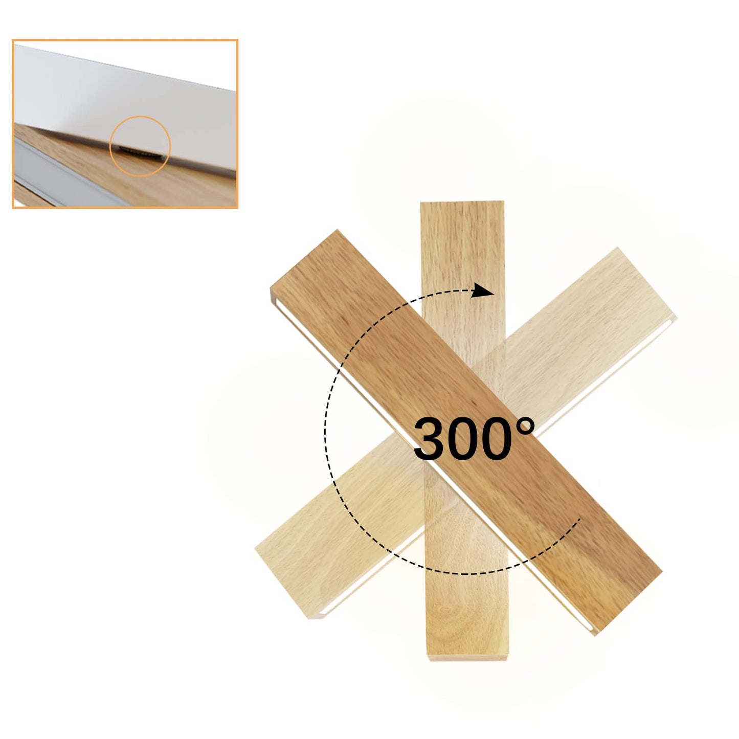 ZMH LED Wandleuchte innen Wandlampe - 32CM Holz Modern Flurlampe Up und Down Design Treppenhauslampe Indirekt 11W 3000K Warmweiß Wandbeleuchtung für Wohnzimmer Schlafzimmer Flur Treppenhaus Bett Küche