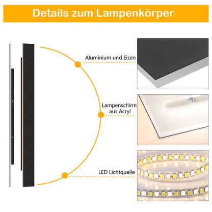 ZMH Wandlampe LED Wandleuchte Aussen: 100CM Außenlampe 26W 4000K Außenleuchte Wand Modern Schwarz Außenwandleuchte IP65 Wasserdicht Lang Flurlampe Innen für Badezimmer Flur Treppenhaus Hauswand