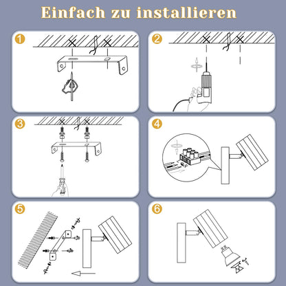 ZMH Wandspots 1 Flammig Wandlampe Schwarz Wandleuchte - wandstrahler mit Schalter Metall GU10 Flurlampe Schwenkbar 350° MAX. 40W Leselampe Vintage für Flur Küche Schlafzimmer Arbeitszimmer