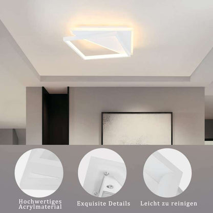 ZMH Deckenlampe Deckenleuchte LED- moderne lampen wohnzimmer 40W Schlafzimmerlampe dimmbar mit Fernbedienung Weiß Wohnzimmerlampe Design Küchenlampe Deckenbeleuchtung für Küche Flur