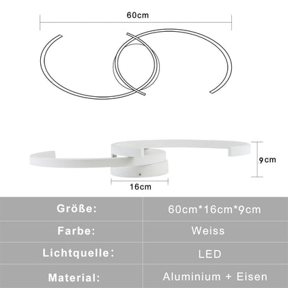 ZMH Deckenlampe Schlafzimmer LED Deckenleuchte - Schlafzimmerlampe Modern 24W Wohnzimmer Deckenbeleuchtung 60CM Wohnzimmerlampe Weiß Küchelampe Warmweiß für Schlafzimmer Küche Flur Esszimmer