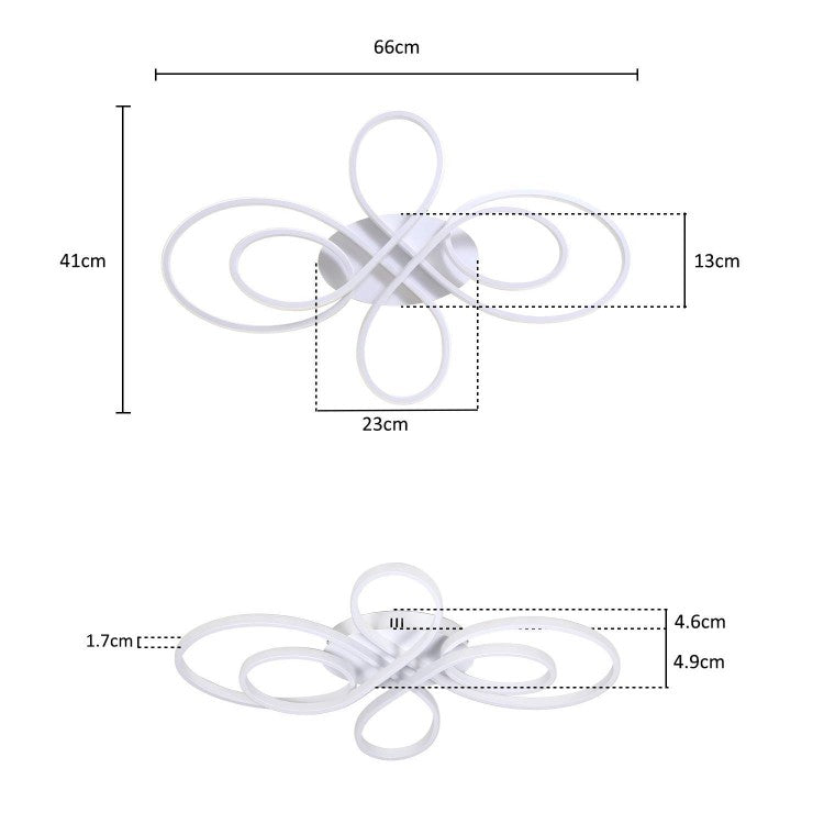 ZMH Deckenlampe LED Deckenleuchte Wohnzimmer - 65W Dimmbar mit Fernbedienung Wohnzimmerlampe Modern Design Schlafzimmerlampe Deckenbeleuchtung für Schlafzimmer Arbeitszimmer Küche Kinderzimmer