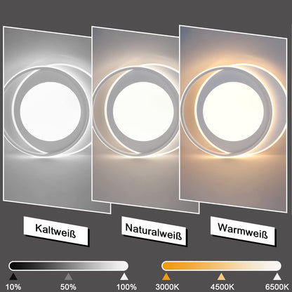 ZMH Deckenlampe LED Deckenleuchte Wohnzimmer - Wohnzimmerlampe Dimmbar Schlafzimmerlampe mit Fernbedienung Schlafzimmer 66W Deckenbeleuchtung Modern Küchenlampe Ring Design 48.5cm für Esszimmer Büro