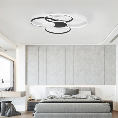 ZMH Deckenlampe LED Deckenleuchte Wohnzimmer - Modern Groß Wohnzimmerlampe 94CM Dimmbar Schlafzimmerlampe Ring Design 72W Deckenbeleuchtung mit Fernbedienung für Schlafzimmer Büro Hotel Küche