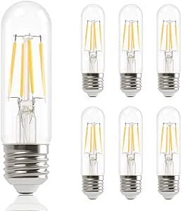 ZMH Gl¨¹hbirne E27 LED Warmweiss - 6er Pack - T30 LED Lampe 4W Edison Vintage Leuchtmittel 2700K Warmwei? Licht Birne Retro Filament Energiesparlampe E27 Sockel Nicht Dimmbar Light Bulbs